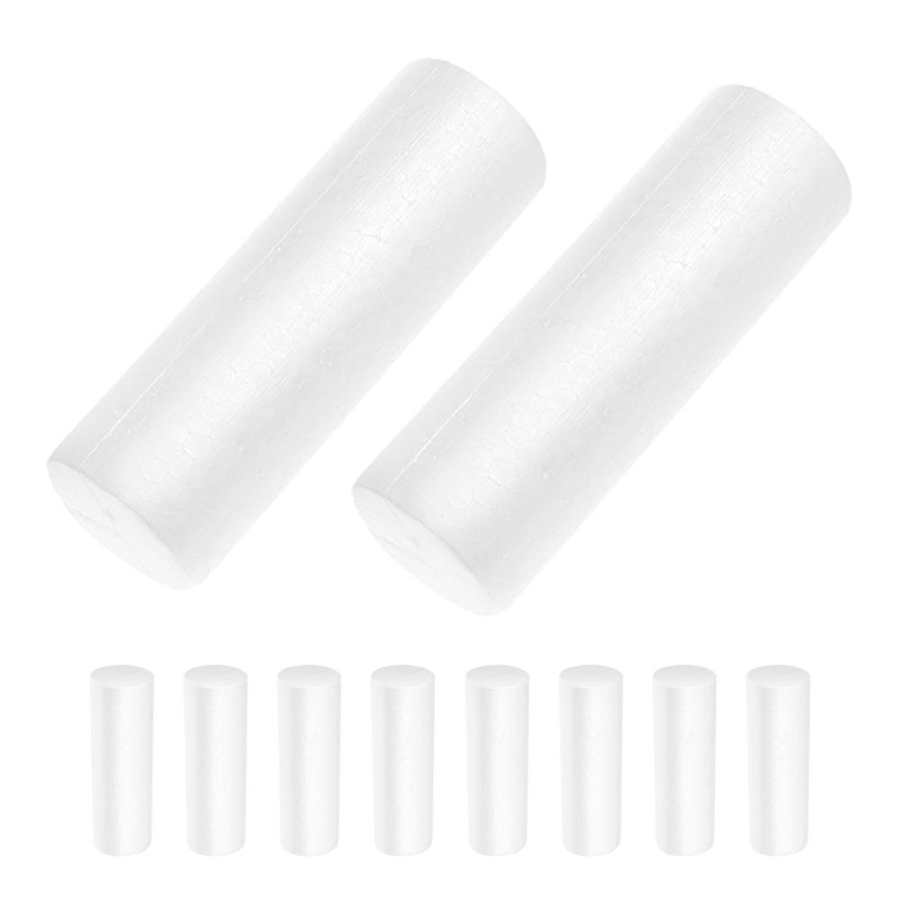 White Foam Cylinders for DIY Crafts and Decoration Lightweight and Sturdy Perfect for Creative Projects 10pcs