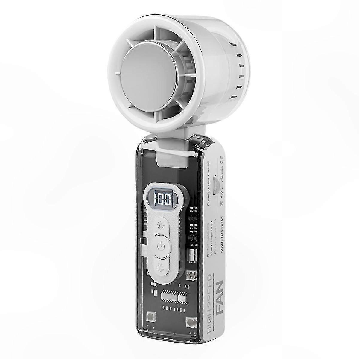 White Portable Fan with Semiconductor Cooling and High-Speed Airflow Technology