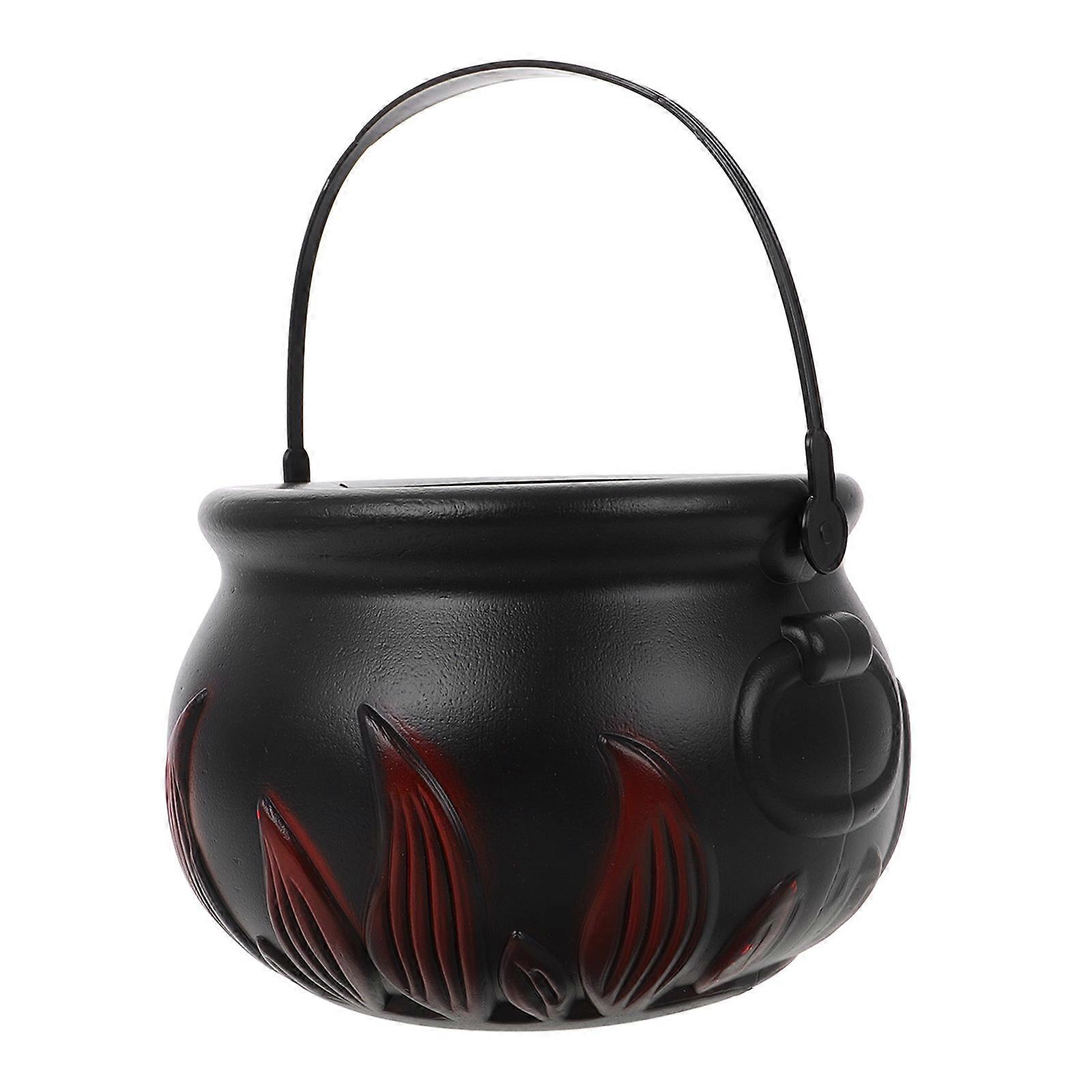 Halloween Black Pumpkin Bucket Candy Holder Storage Container 19x19x13cm Ideal For Party 1Pack