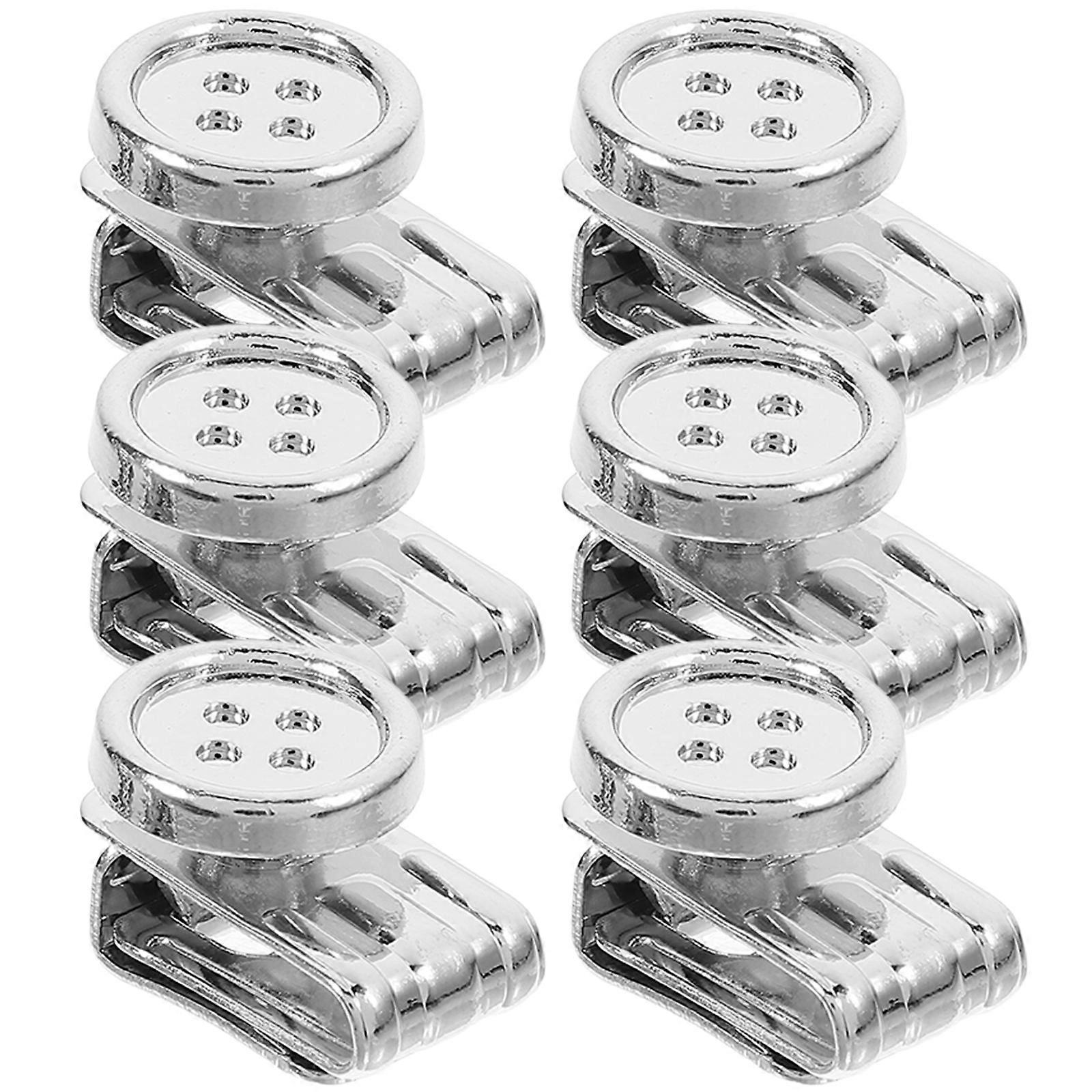 Metal Suspender Buttons for Men Pants Fasteners Clasp Button 6Pcs Replacement
