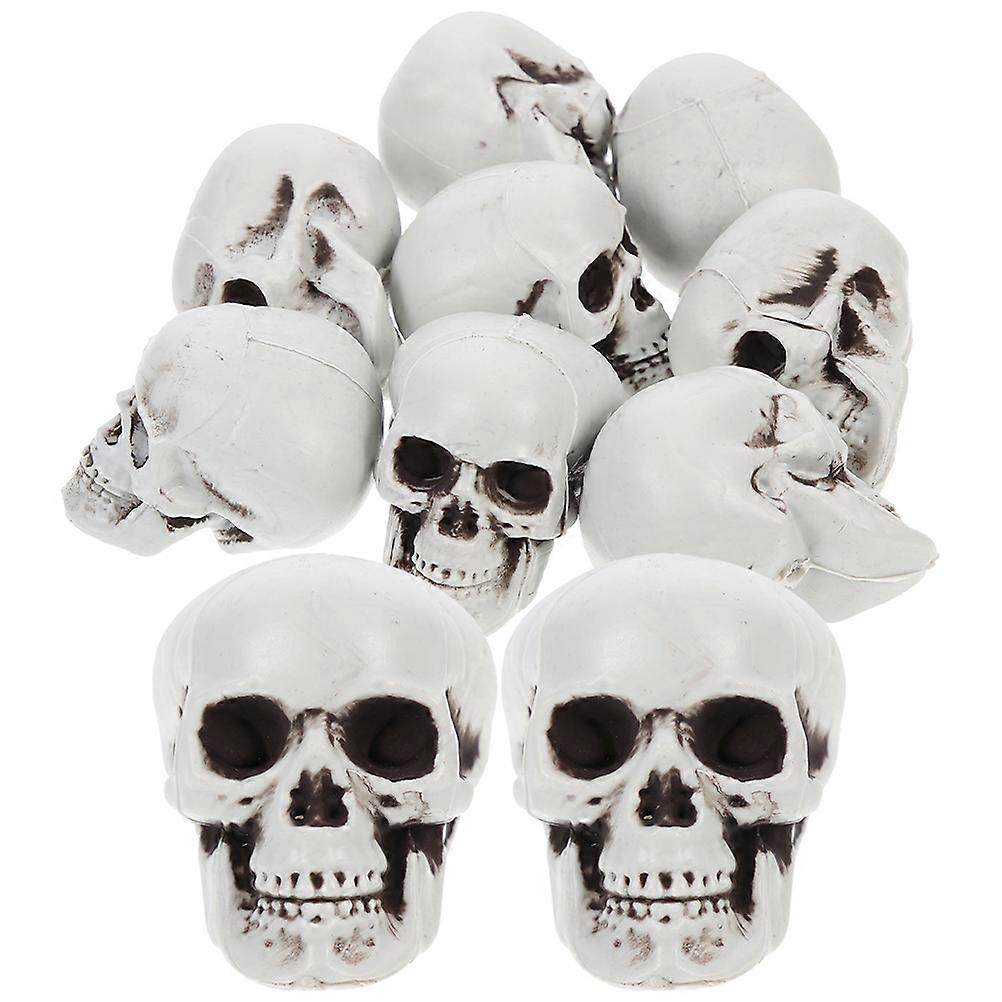 10pcs Realistic Skull Halloween Skeleton Decorations Lightweight Reusable Props for Party Horror Atmosphere