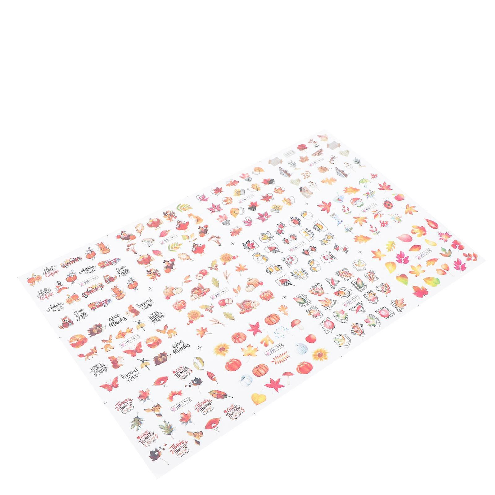 Maple Leaves Nail Decals 4Pcs DIY Nail Design Thanksgiving Suitable For Women Assorted Color Easy To Use