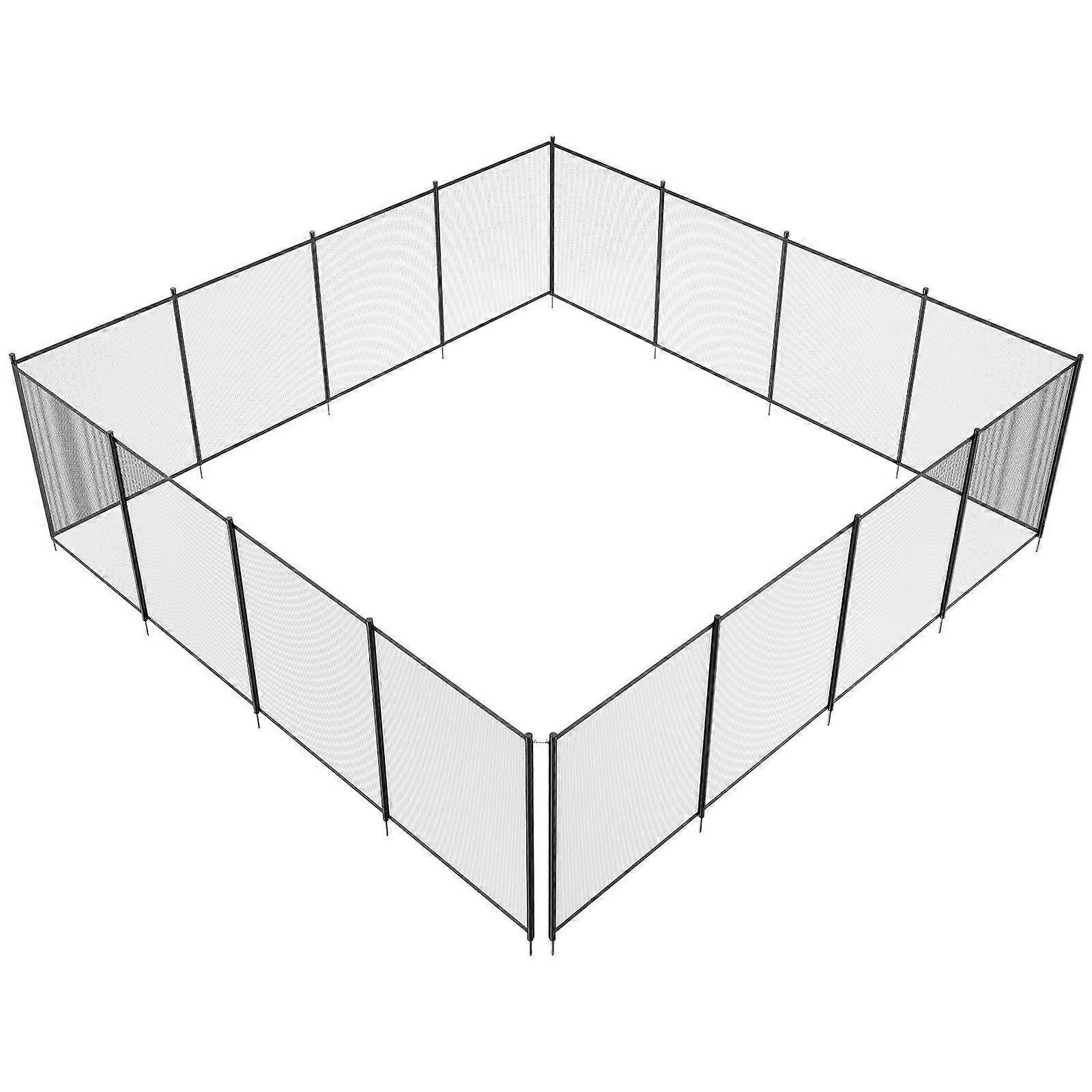 Pool Fence, 4 x 48 FT Pool Fences for Inground Pools, Removable Child Safety Pool Fencing, Easy DIY Installation Swimming Pool Fence