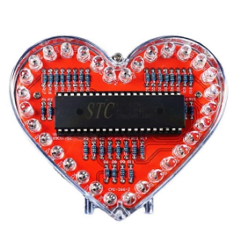 Heartshaped flowing light DIY electronics kit, heartshaped water ball welding practice Ref: 5401