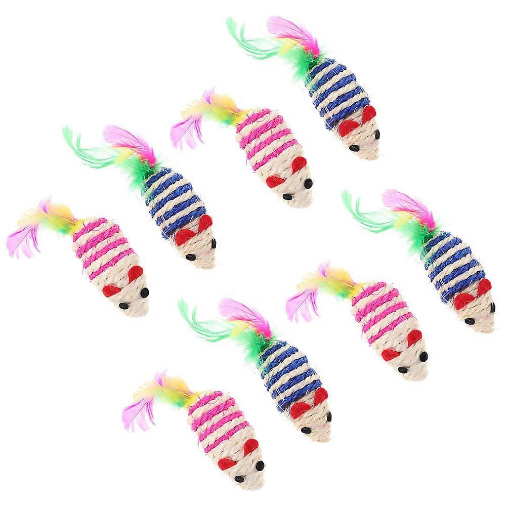 Interactive Cat Toys Mouse Shaped Cat Pet Toy For Indoor Play Exercise Increase 8Pcs
