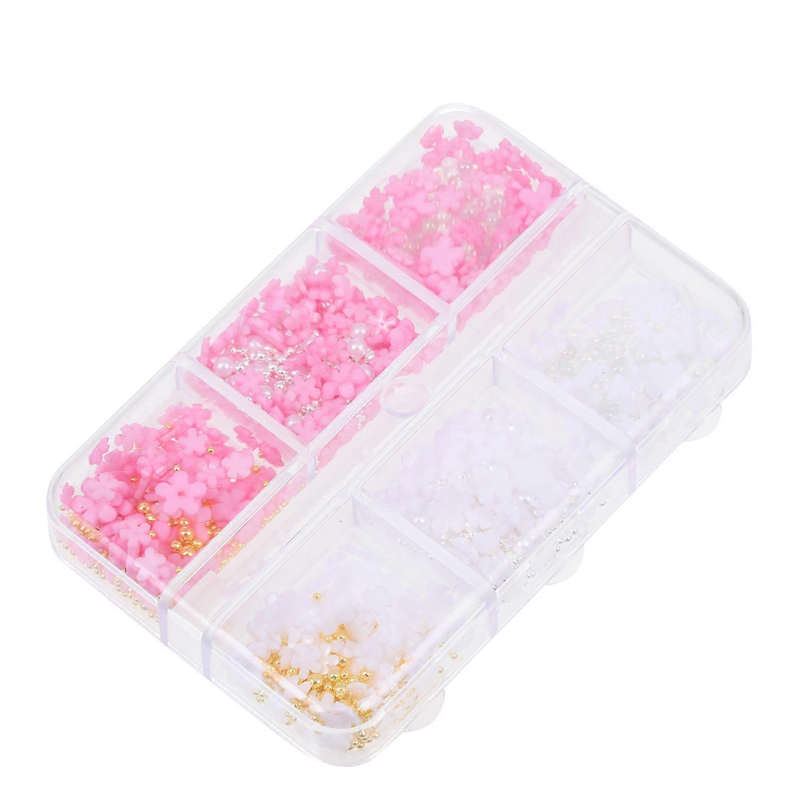 Nail Charm Resin Manicure Decoration Assorted Color Flower Shape Delicate Design For Home Use 1 Set