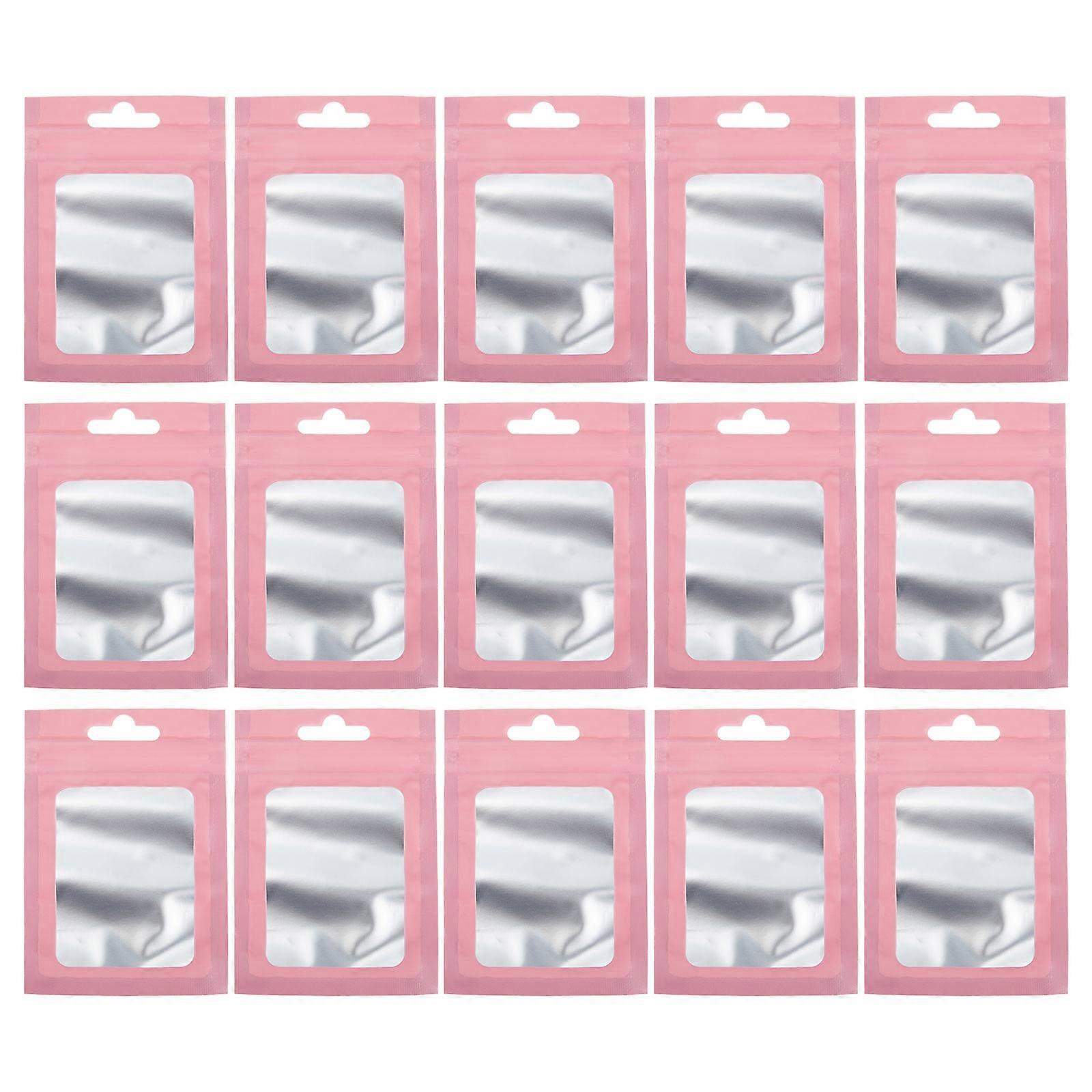 Pink Plastic Storage Bags for Organizing Home Office or Travel 100pcs Sealable