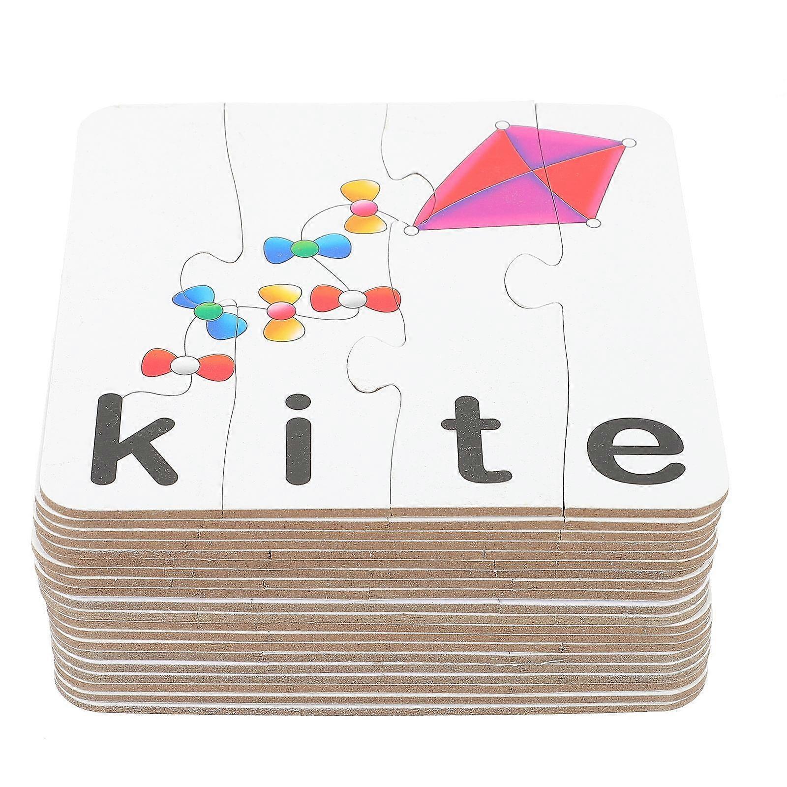 Words Learning Puzzle Letters Game Toy 1 Set For Kids With White Color And Square Shape Fostering Letter Recognition