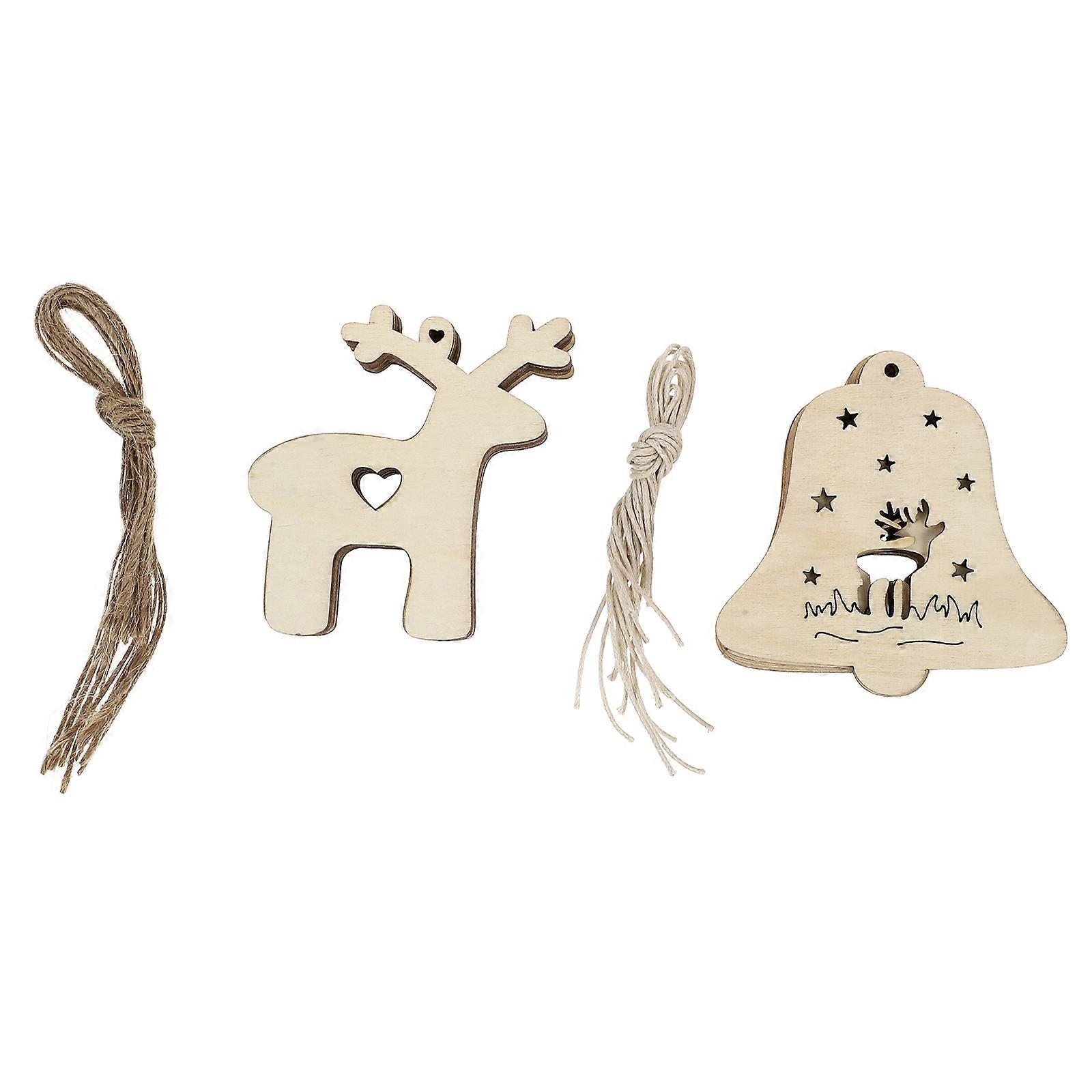 Christmas Hanging Fawn Pendants DIY Wood Pieces for Decoration Use Brown Synthetic Material 20Pcs
