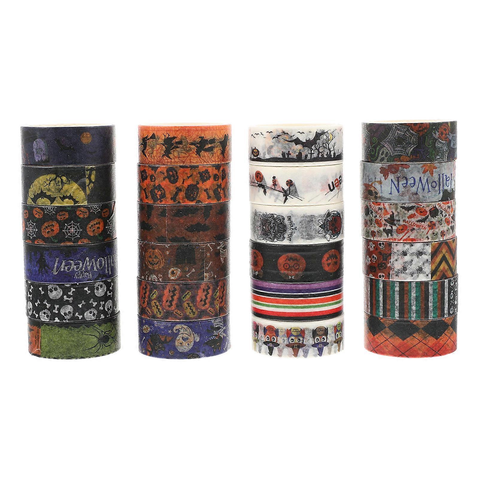 Adhesive Paper Tapes 24Pcs Halloween Themed For Craft Enthusiasts And Festive Gift Wrapping