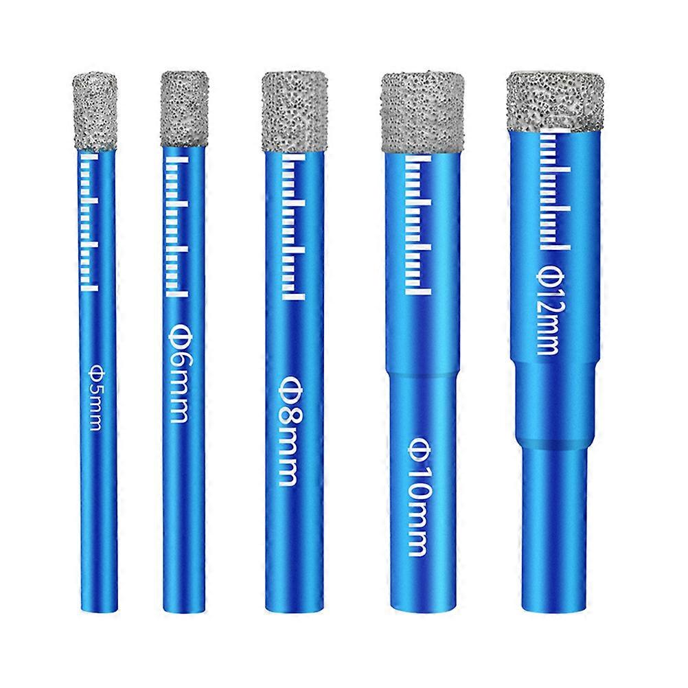Glass Drill Bit Tile Drill Bits for Dry Drilling 1Set Blue Alloy Durable