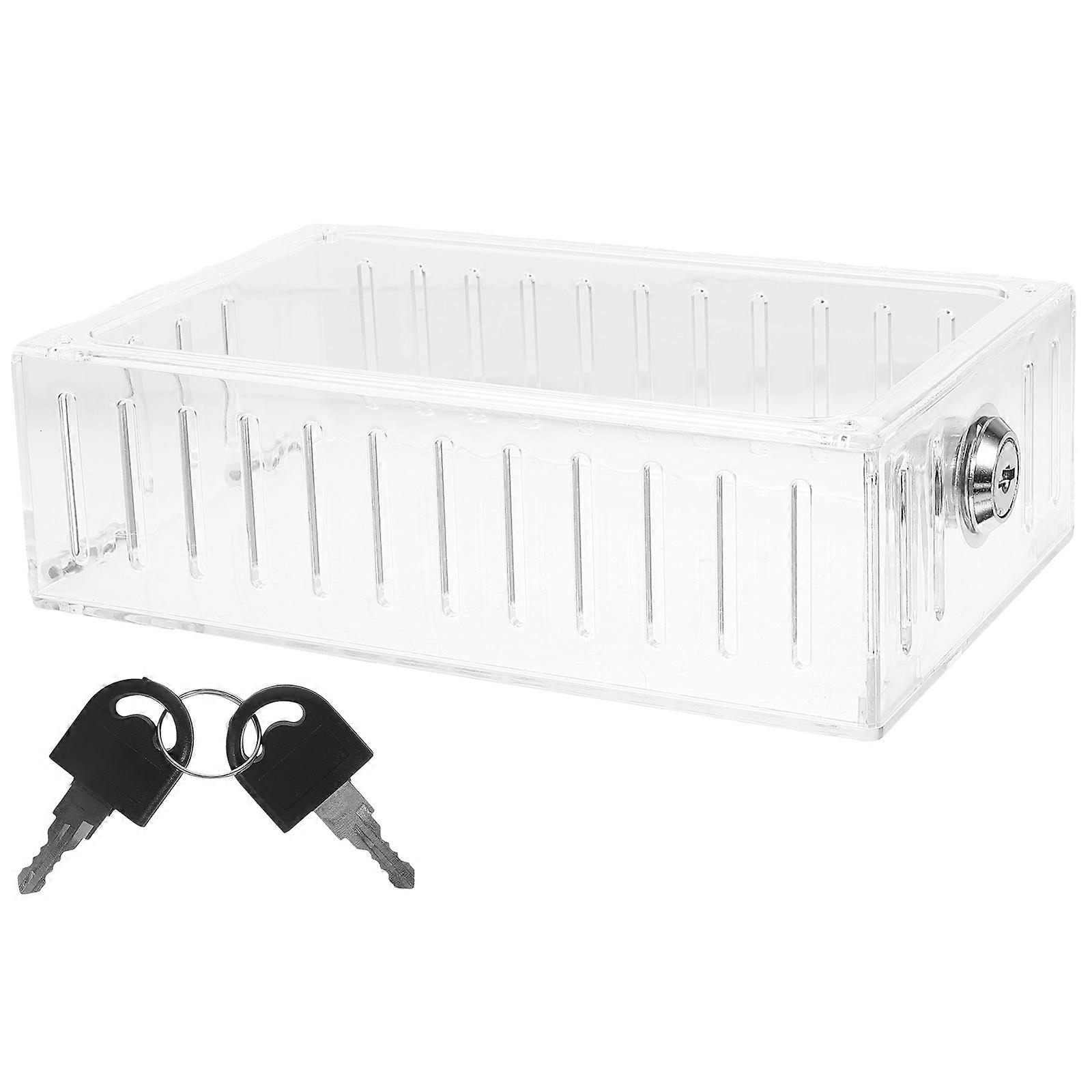 Lockable Thermostat Protector Wall Mounted Transparent Plastic Cover for Indoor Outdoor Use Compatible with Most Thermostats Includes Security Key