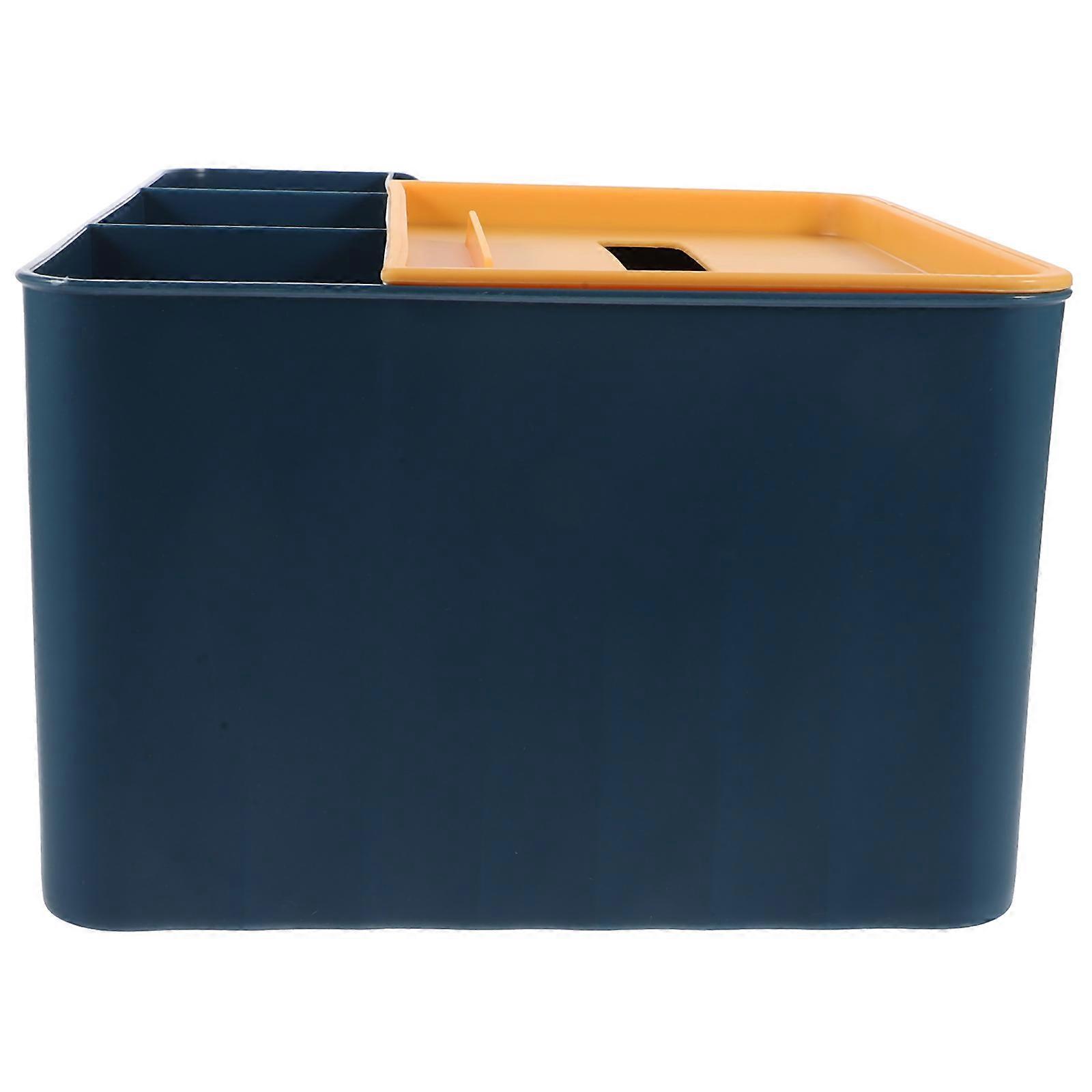 Blue Tissue Box Dispenser for Home Office with Sturdy Plastic Material and Non Slip Base 6 x 4