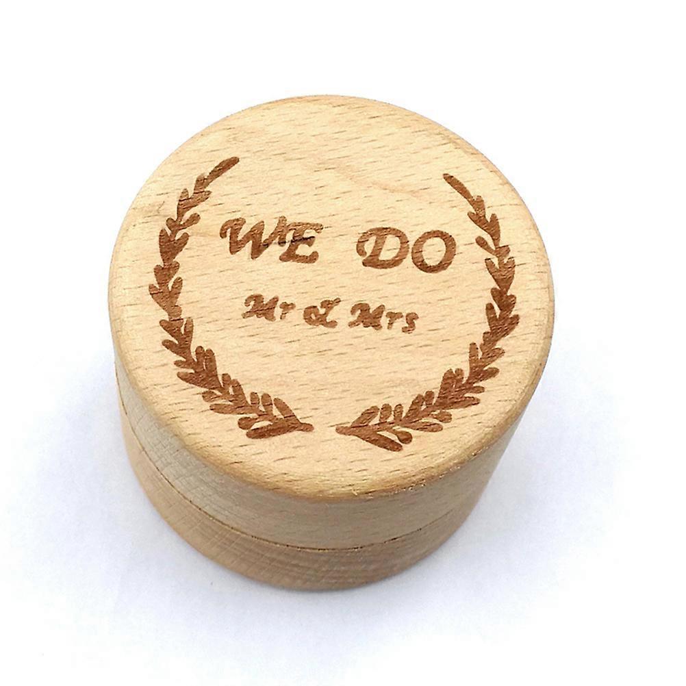 ديكور الخشب مربع الزفاف خمر حامل حلقة خشبية مستديرة لحفل الزفاف بحجم 5.2X5.2X4.2 سم مع وظيفة التخزين 1 قطعة