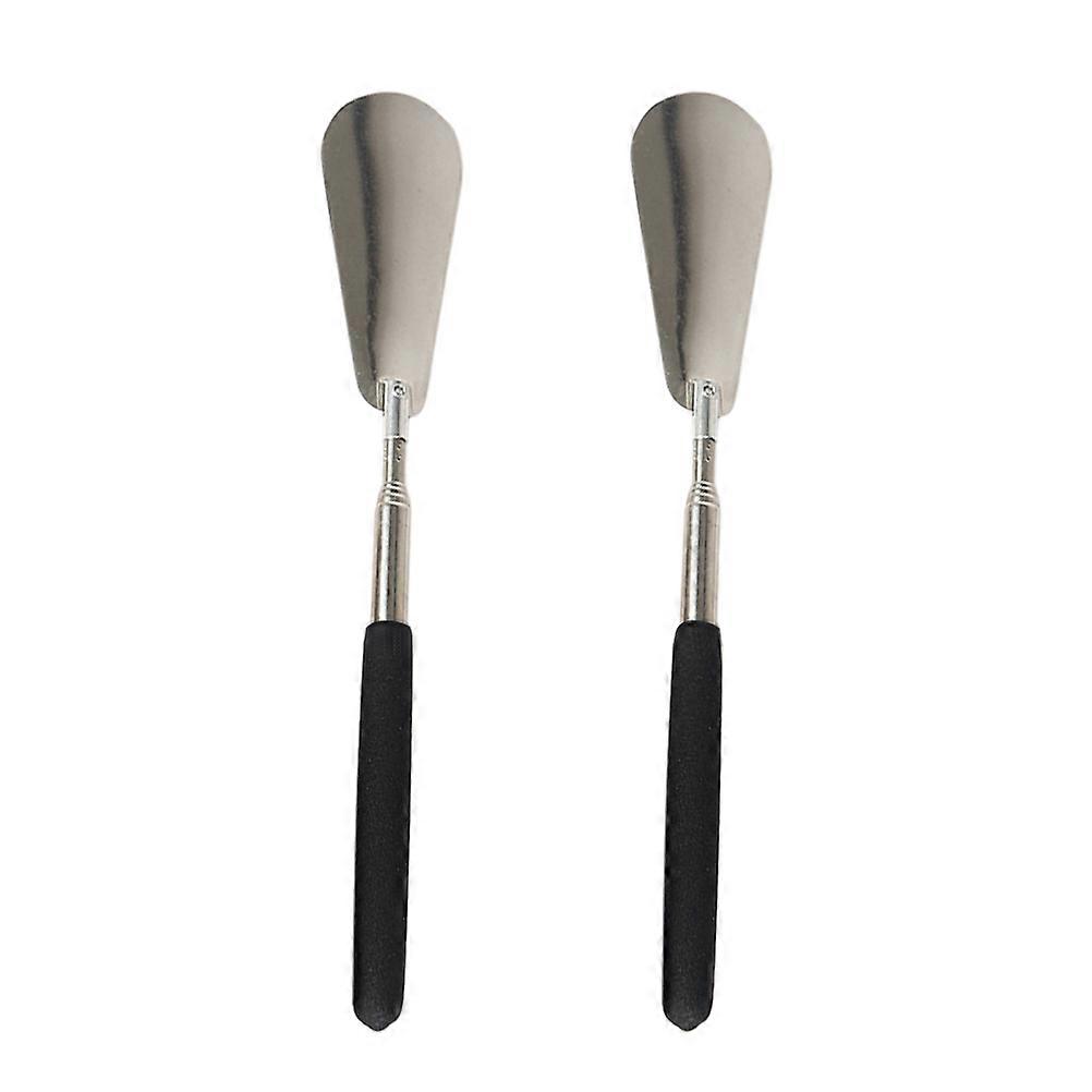 Telescopic Stainless Steel Shoe Horns – 2pcs Long Handle Shoe Lifters for Easy Footwear at Home, Office, Travel, and for Seniors