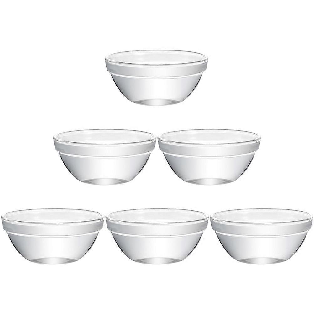 Stackable Clear Glass Bowls for Storage Use and Compact 6 Pieces Small Bowls