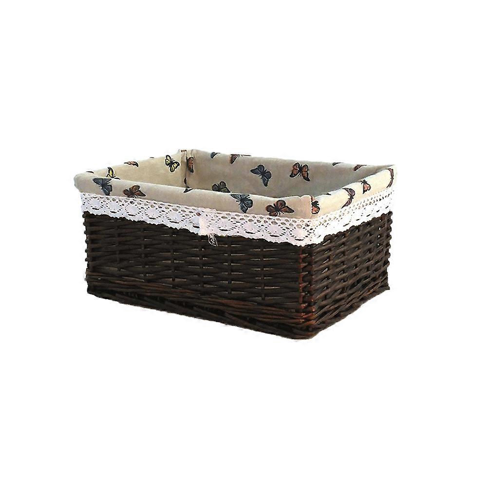 Laundry Hamper Basket For Home Storage In Kitchen Rectangular Shape Made Of Wicker Material 1Pcs