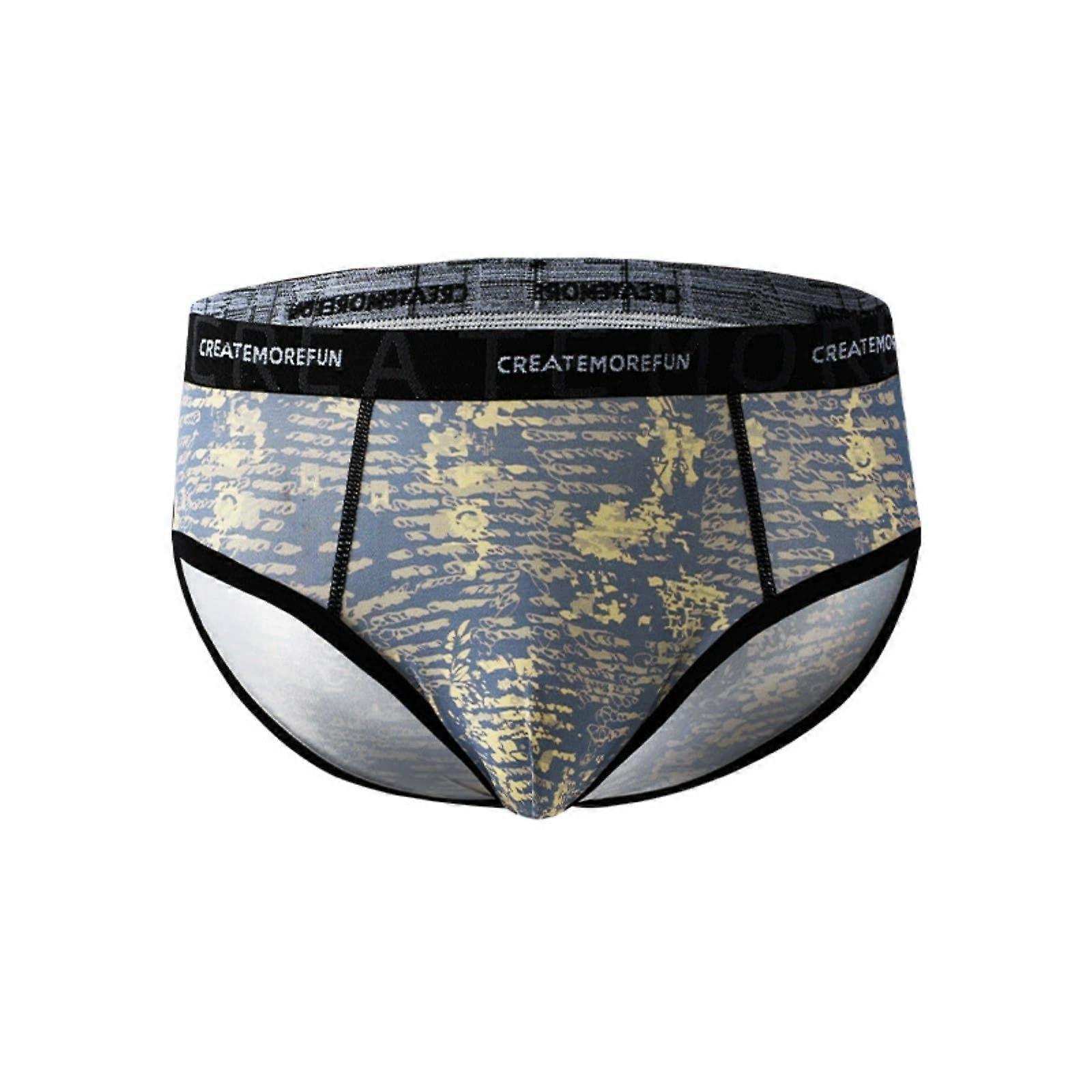 Herren-Boxershorts XL Grau, Eisseide Unterwäsche Männer, Weiche Stretch Boxer Briefs, Mittlere Taille Retro Trunks