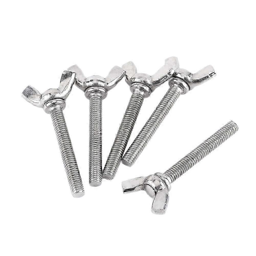 cinq Pcs M5 papillon aile à main Vis Boulons 304 Acier inoxydable Fixation Assortiment Set Filetage complet