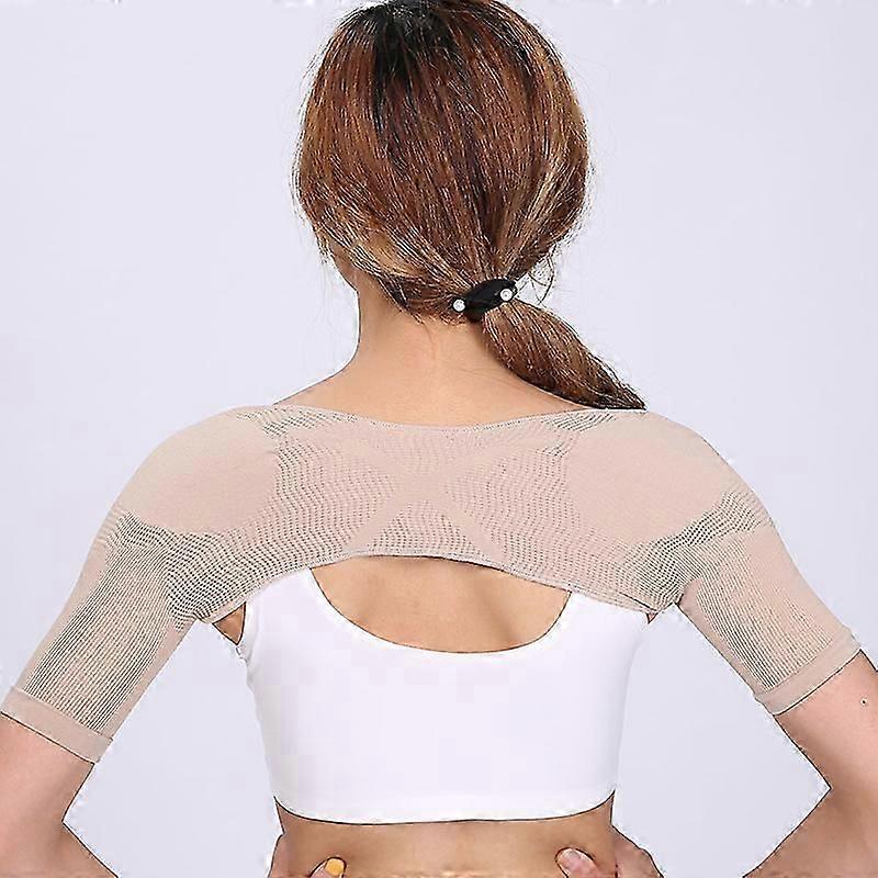 Double Shoulder Support Upper Back Brace Stability Compression Sleeve Wrap Rotator Cuff Shoulder Chronic Tendonitis Pain Relief