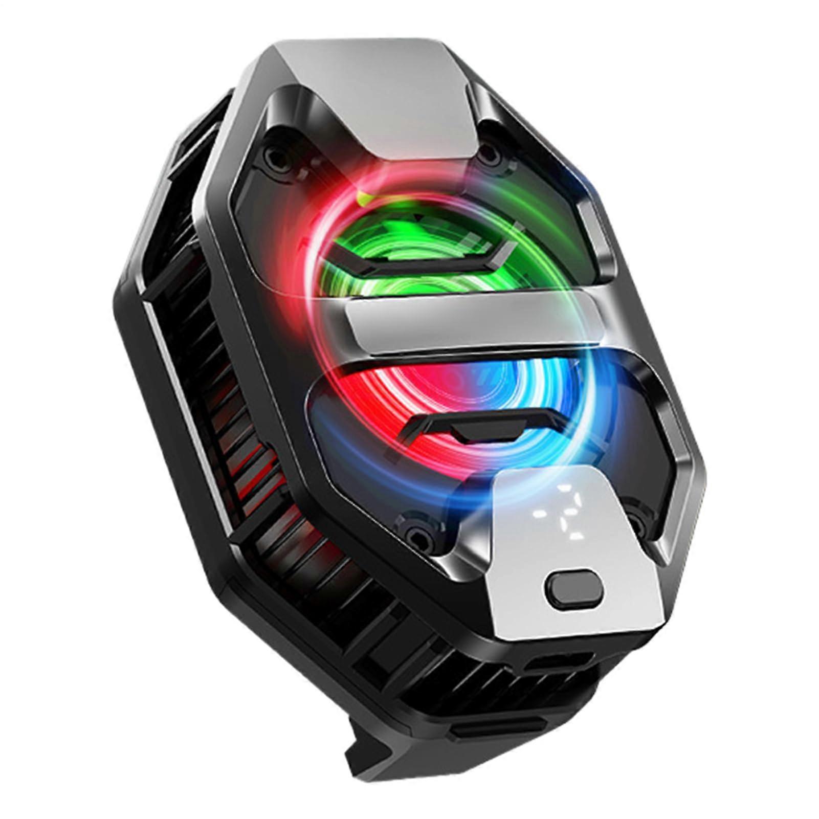 Mobile Phone Cooling Fan - Portable RGB LED Semiconductor Cooling Fan for Smartphone, Tablet, and Vlogging