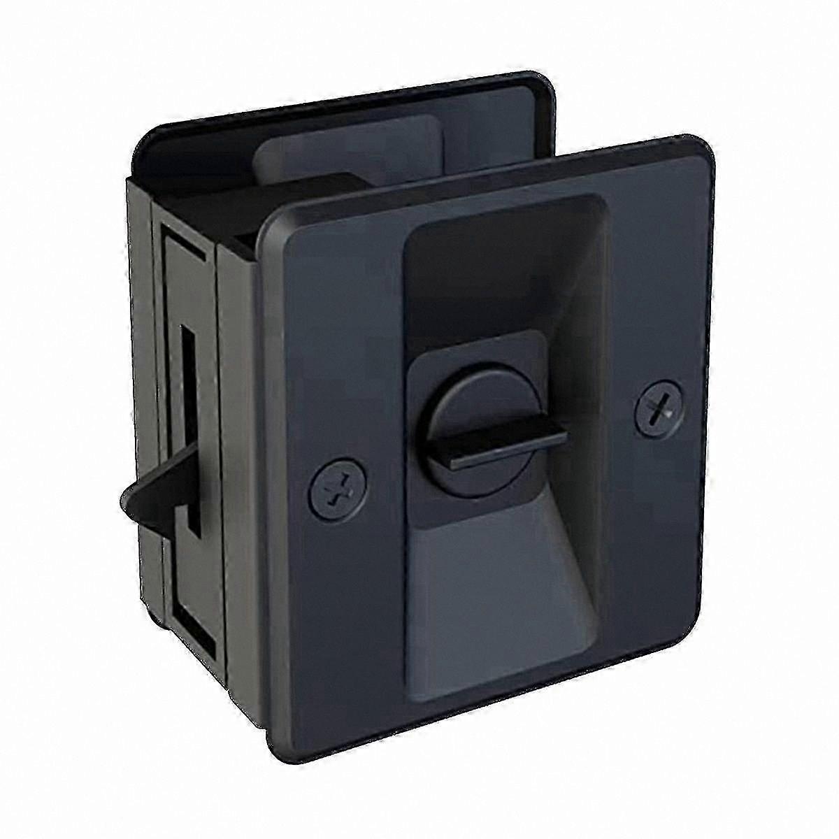 Black Pocket Door Lock with Pull Handle for Simple Installation