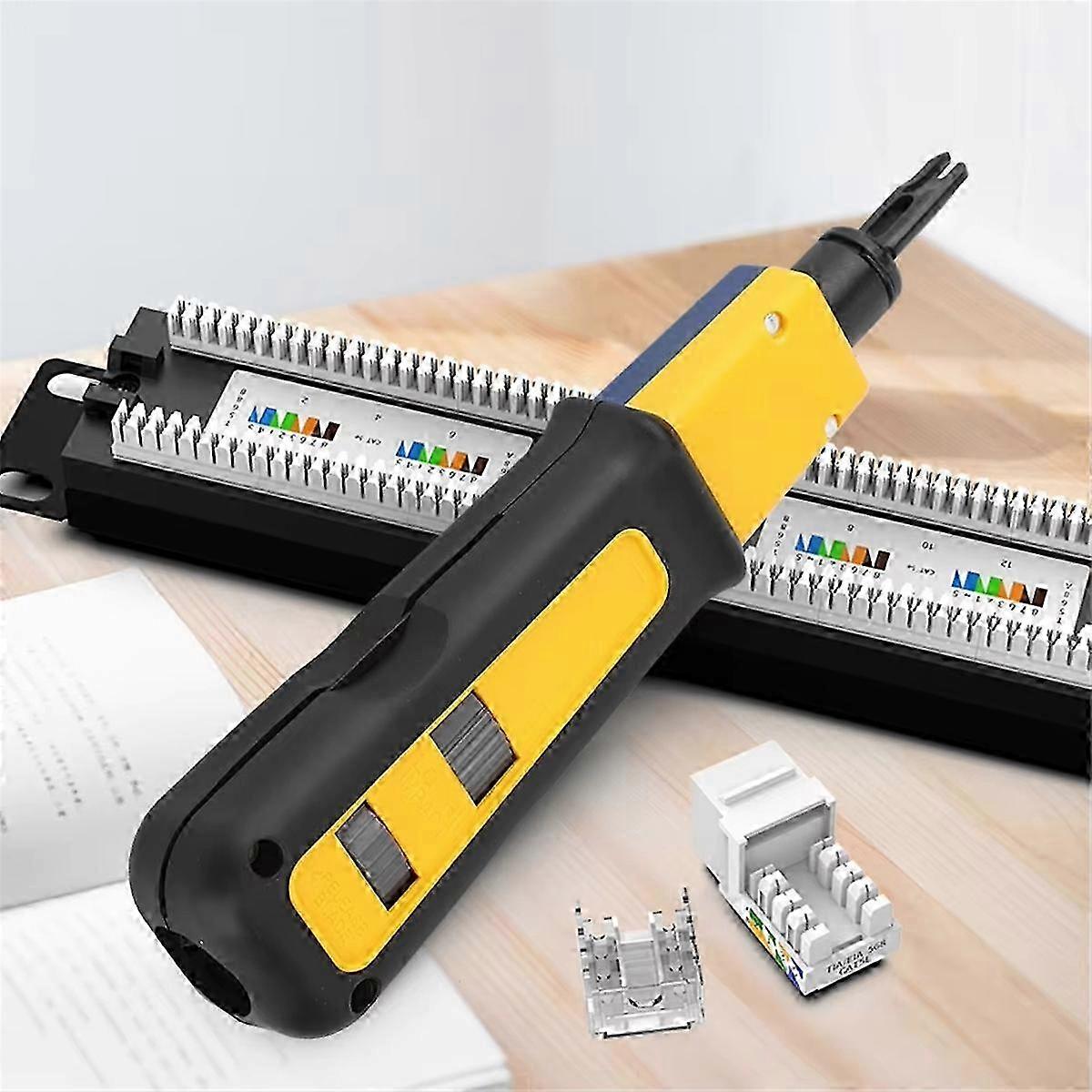 Improved Punch Down Tool with Steel Plastic Handle for Wire Cutter Crimping Electrical Needs