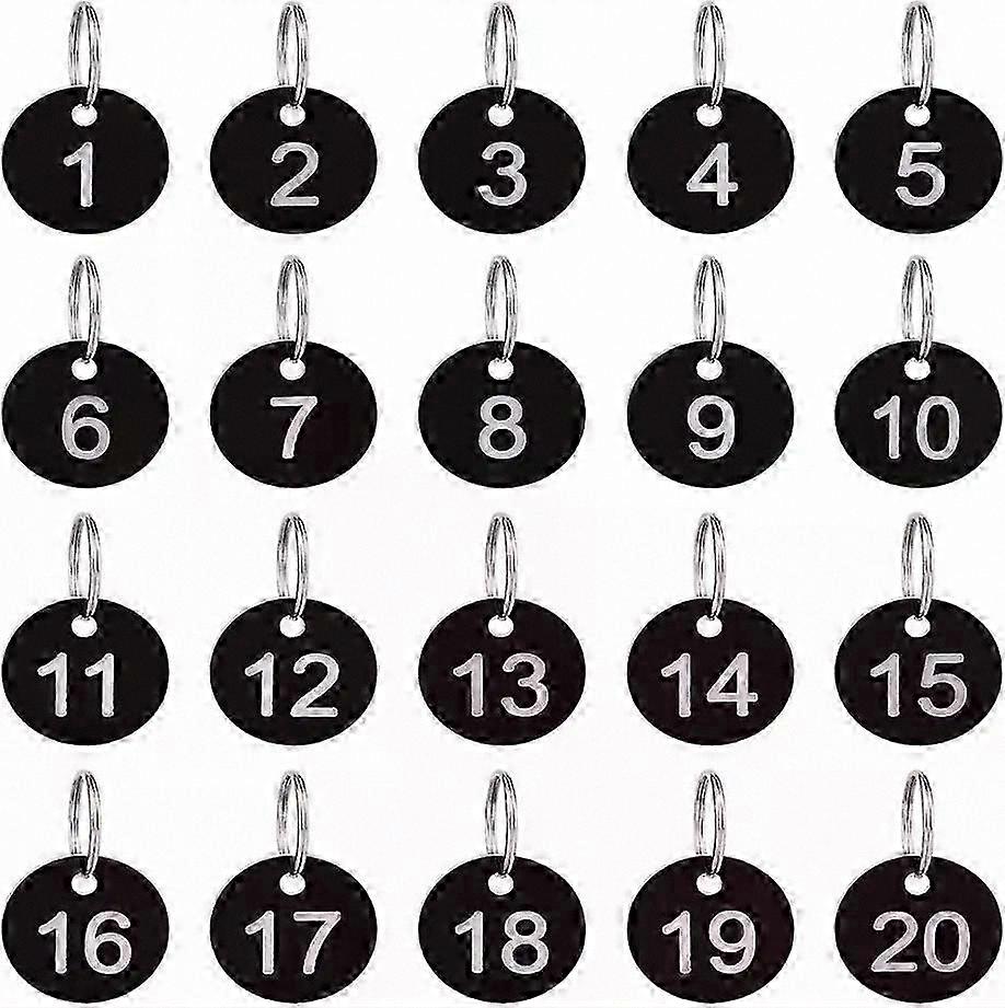 Metal Key Tags with Numbered Plates for Queue Organization and Identification