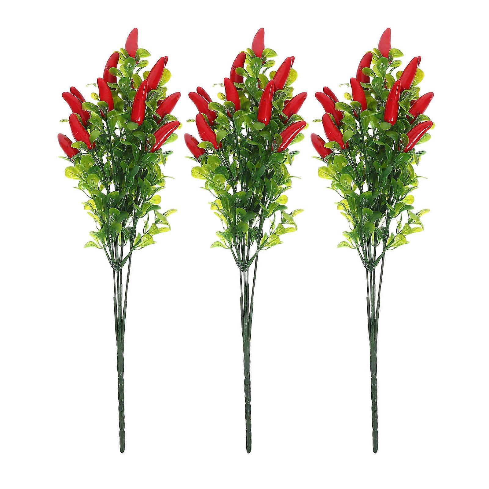 Here's a polished and engaging product description based on your input:
 
**3PCS Chili Twig Faux Plant Stems – Realistic Artificial Branches for