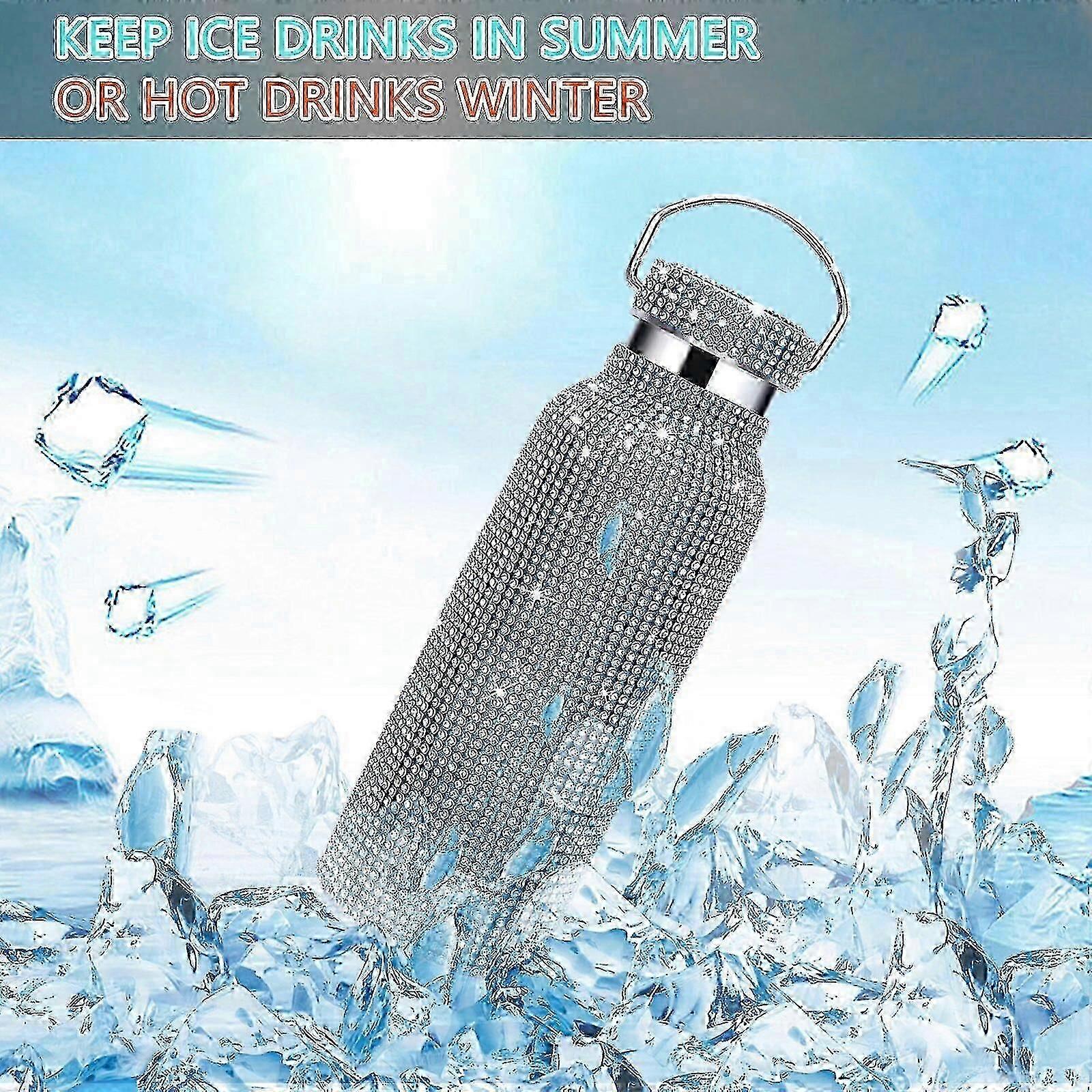 Sparkling Diamond Thermos Bottle with Crossbody Strap for Stylish Hydration On-the-Go