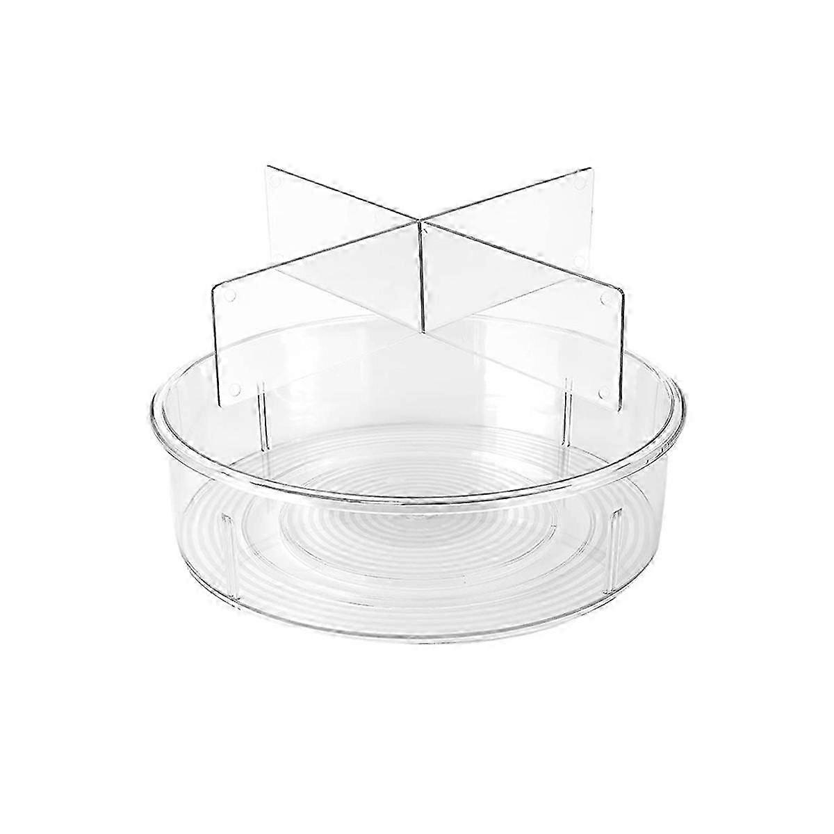 Clear Turntable Organizer, Plastic Rotating Tray Home Spice Rack Cabinet Organizer