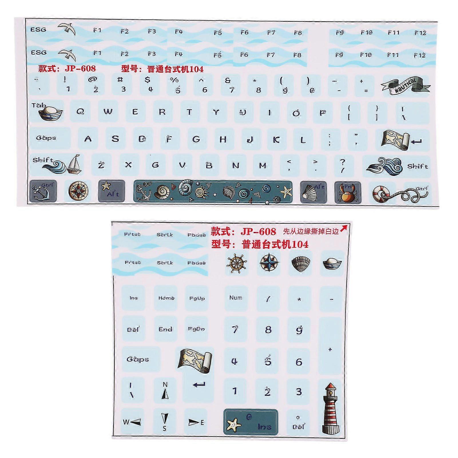 2pcs Keyboard Stickers Universal Wear Resistant Scratch Resistant Frosted Process Mechanical Keyboard Stickers Keycaps Stickers
