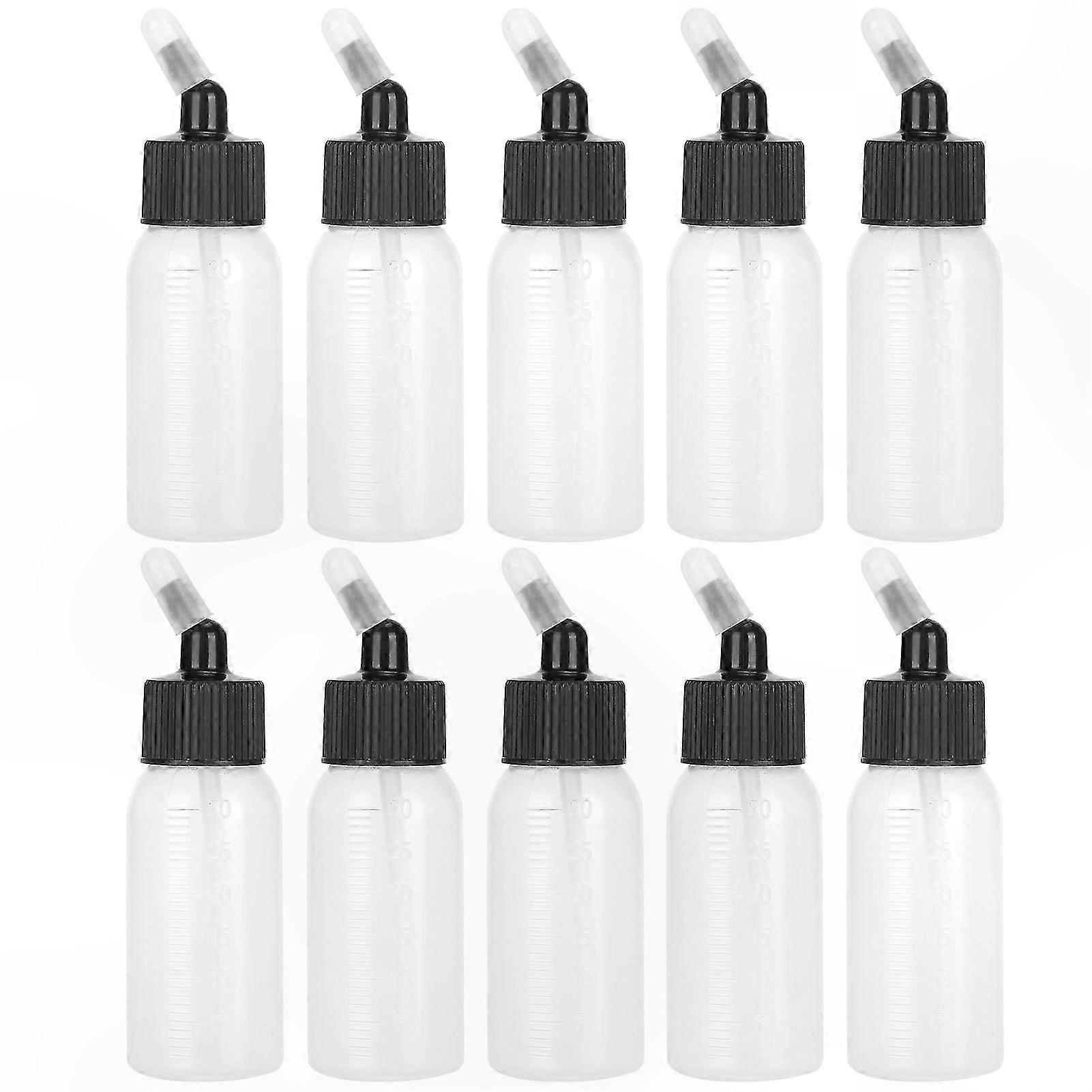 10-Pack 30ml Bottles for Airbrush Pigment Storage, Corrosion-Resistant Containers Compatible with Dual Action Siphon Spray Systems