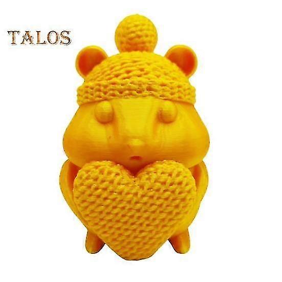 Hamster Ornament 3D Printed Tabletop Decor Hamster Figurine Love Heart Hamster Statue for Home Office Desk Bookshelf
