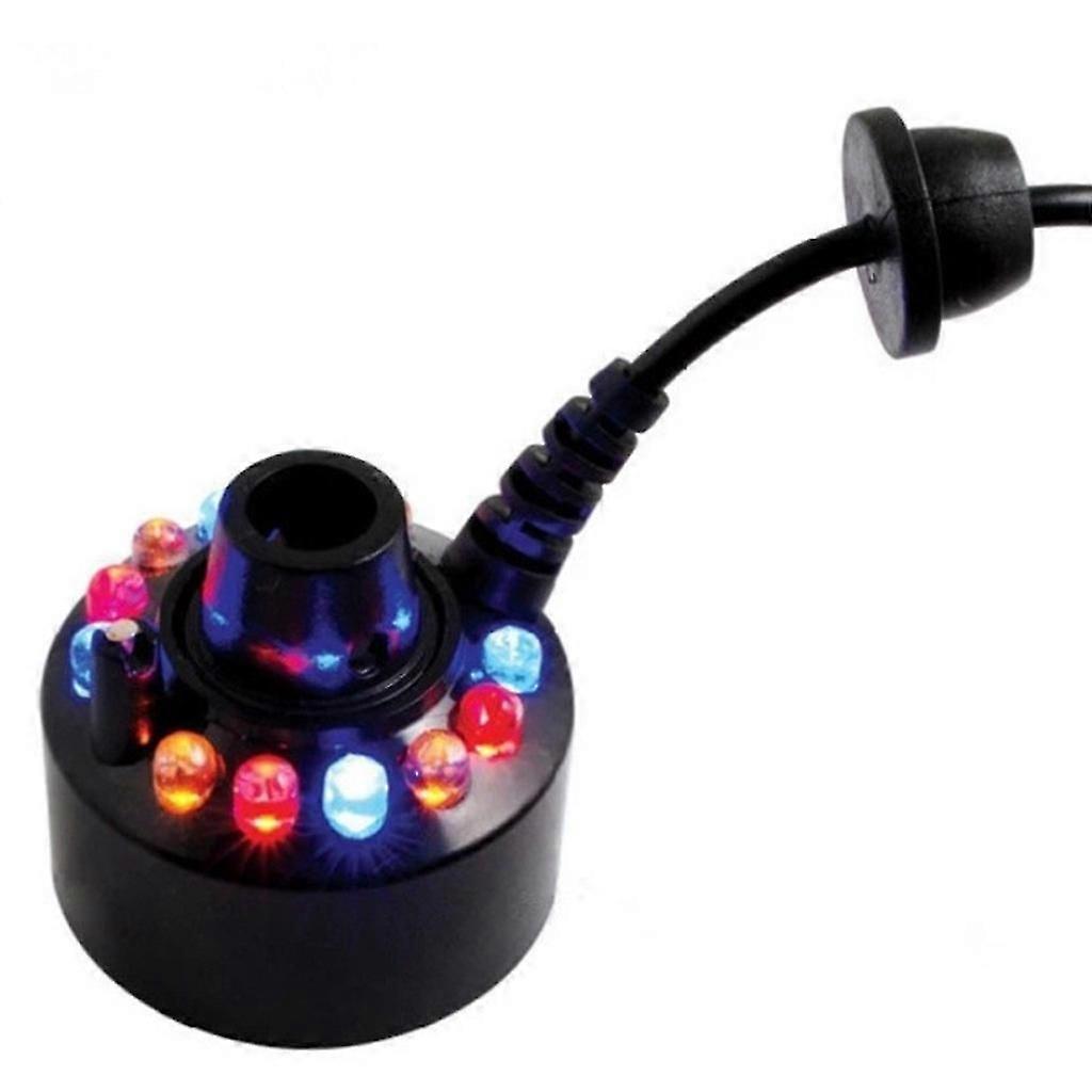 Halloween Mist Maker Fogger 12 LED Lights Aluminum With Adjustable Controller Guard For Water Pond Fishtank
