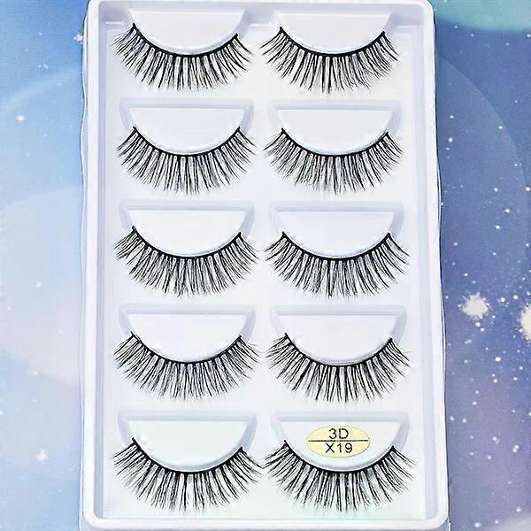 3D handmade false eyelashes, 5 pairs, natural, light and easy to wear