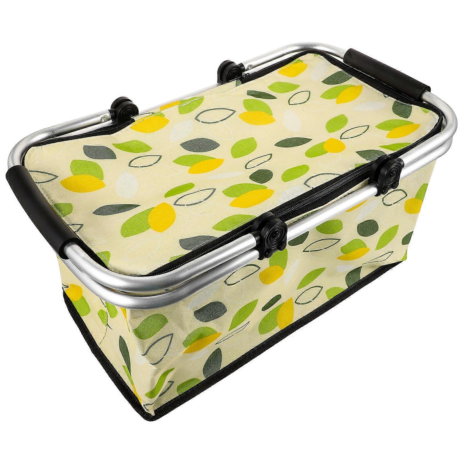 Outdoor Picnic Bag Large Capacity Lunch Container For Camping And Travel Assorted Color Zipper Design Wide Opening 1Set