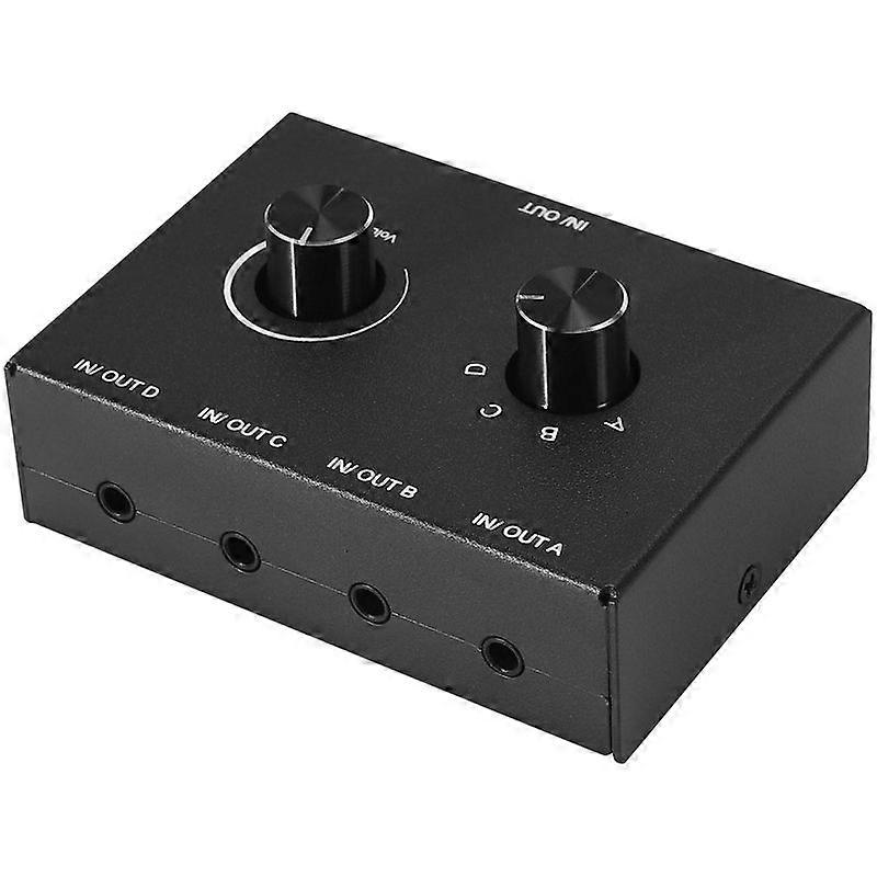 4 Port Audio Switch, 3.5mm Audio Switcher, Stereo AUX Audio Selector, 4 Input 1Output/1Input 4 Outp