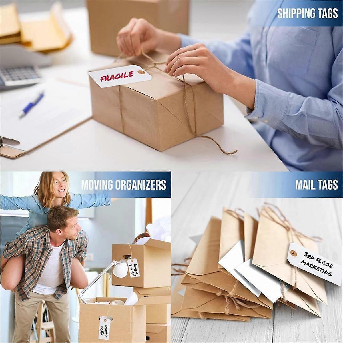 125 Pcs Hang Tags with Reinforced Eyelet and Wire, Pre-Attached Wire Cardboard for Labeling Price 4