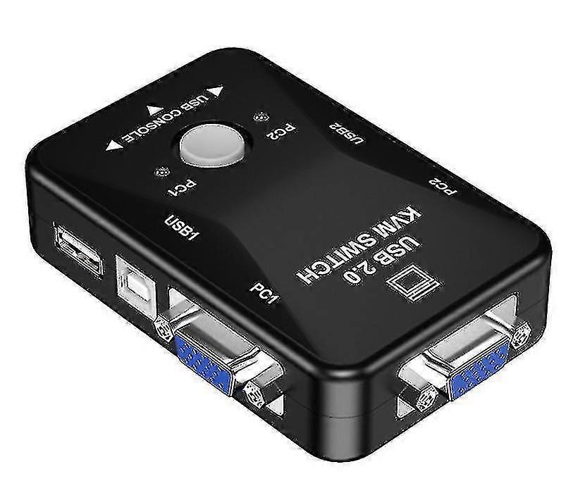 2 Port Usb 2.0 Kvm Switch Switcher 1920*1440 Vga Switch Spliter Box With Two Cables