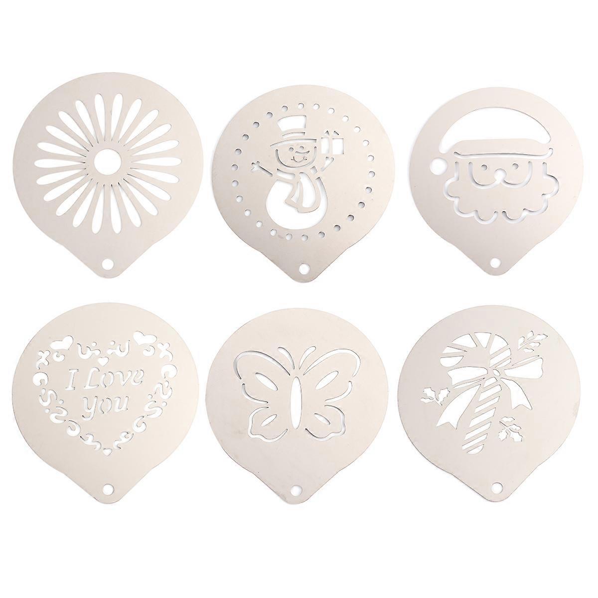 Stainless Steel Coffee Stencils for Latte Art Assorted Designs, Easy to Clean, Professional Milk Foam Decorating Templates for Cappuccino and