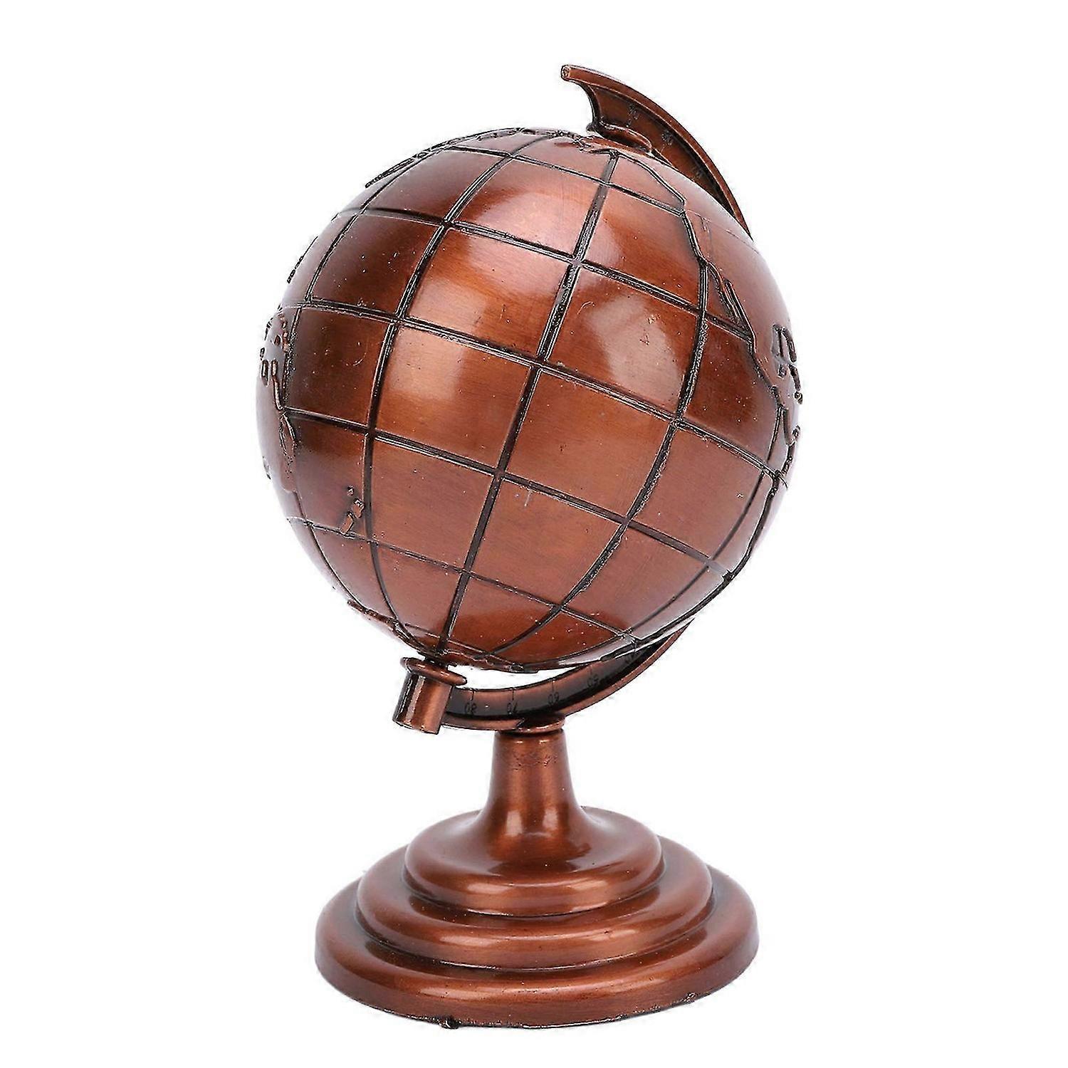 2025 Latest Model Alloy Globe Model Wine Red Decorative Metal Globe Ornament