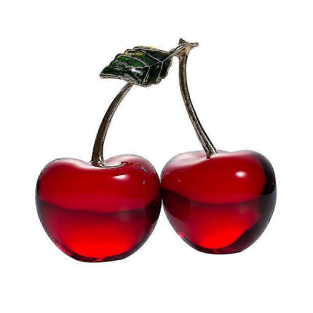 크리스탈 체리 입상 유리 과일 상태 문진 가정 장식 장식
