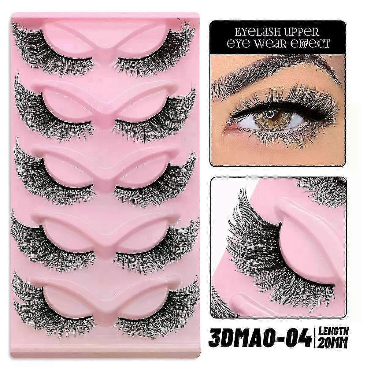 GROINNEYA Cat Eye Lashes Faux Mink Eyelashes Winged End Eye Elongated Eyelashes Fake Lashes Natural long Eyelashes Extension