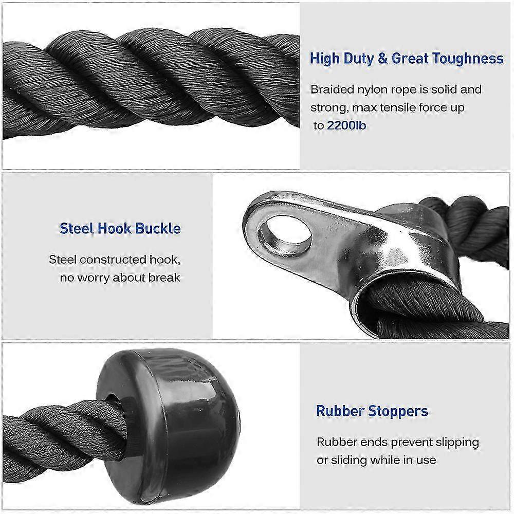 2025 Training Pull Down Rope Triceps Push Down Rope 27IN Non Slip Cable Attachment for Gym