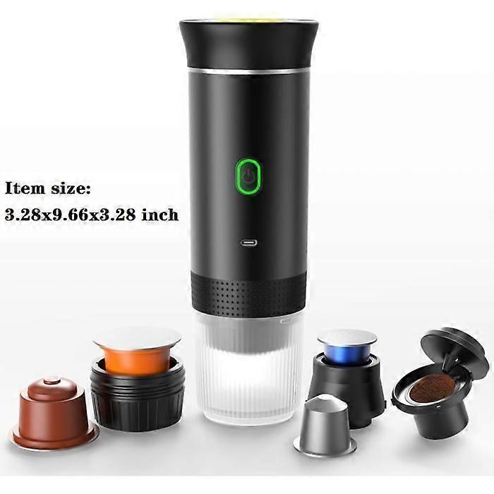 Portable Coffee Machine - Espresso Maker - 12V - Electric Heating - 19 bar - Black