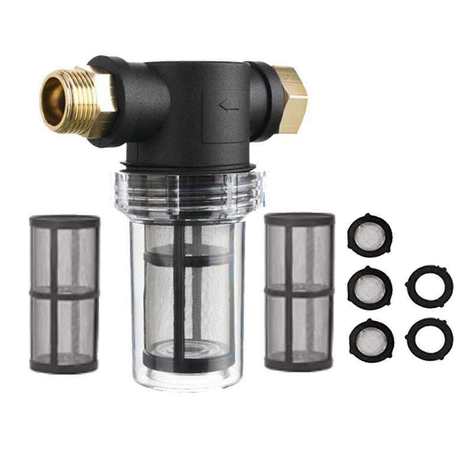 Inline Hose Filter Clear Removable Mesh Screen For Pressure Washer Pumps Protective Sediment PreFilter Set 3