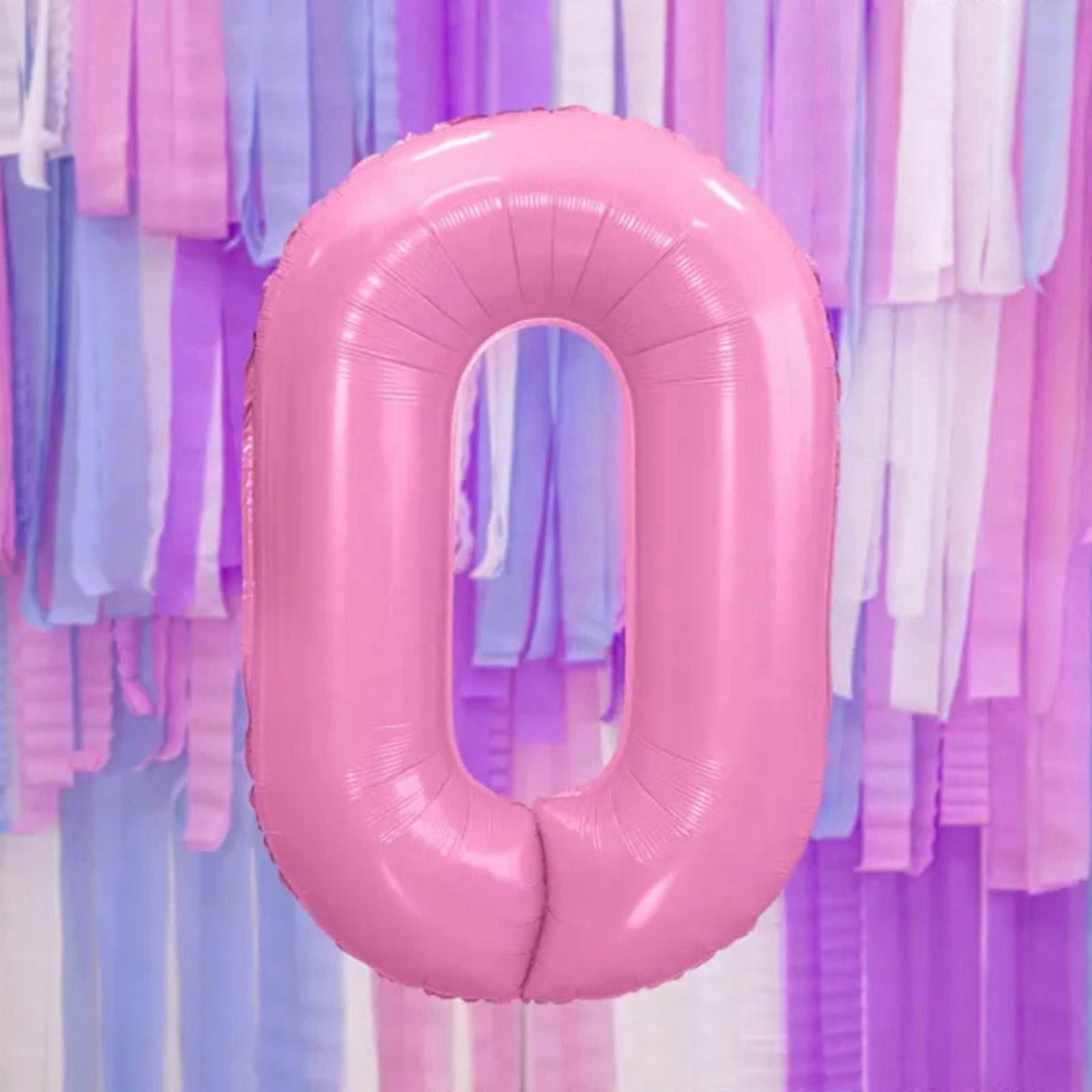Large Pink Number 0 Balloon