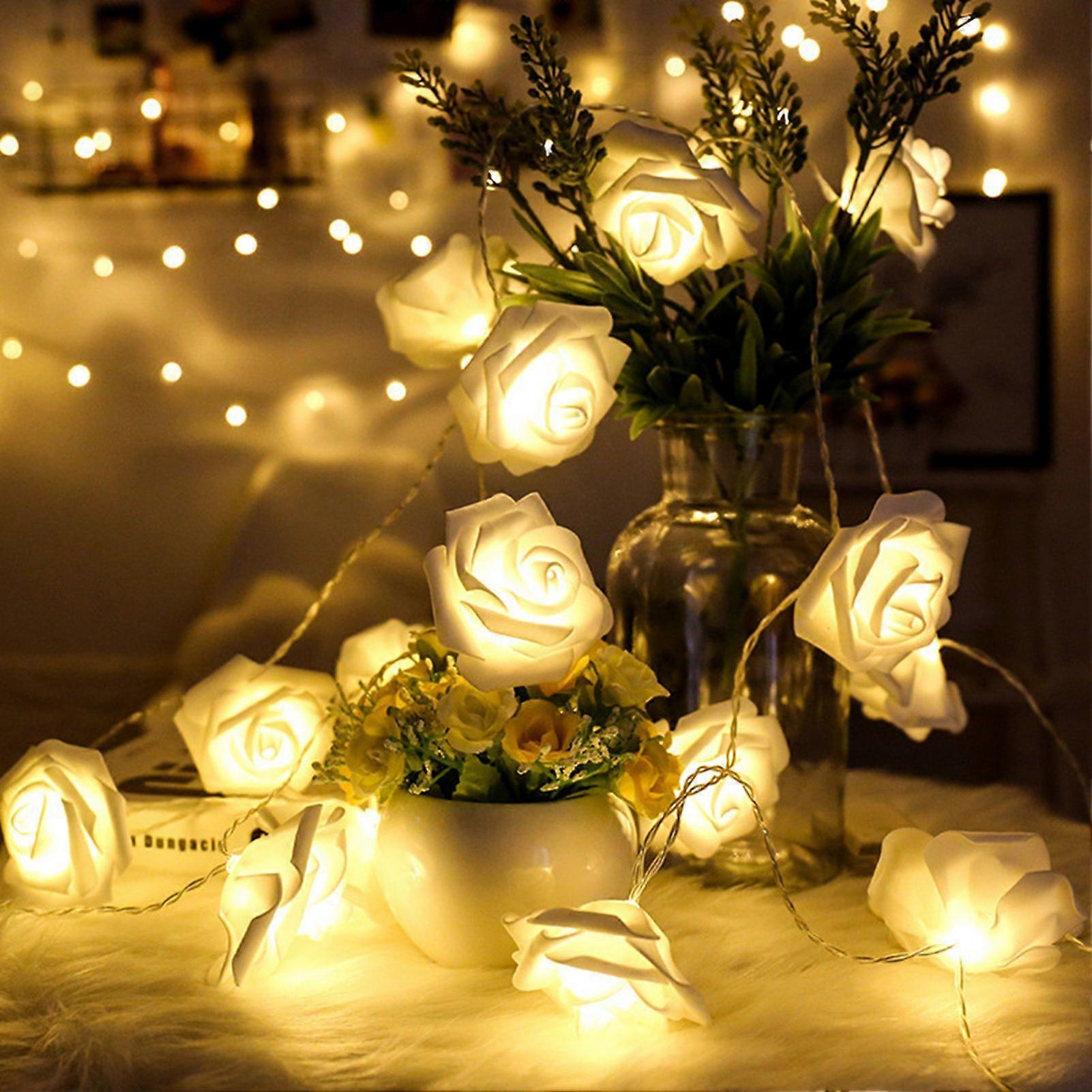 LED String Light Imitation Rose String Light Wedding String Light Festival Decoration LightWarm White
