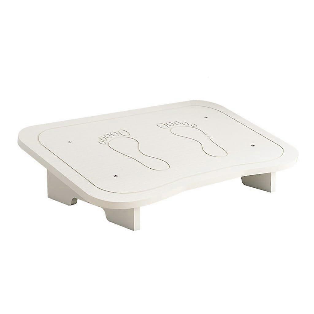 Wooden Under Desk Foot Rest Ergonomic Foot Stool Portable Massage Feet Stand For Home Office White 39x28.3x12.5 cm